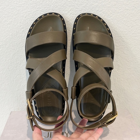 JIMMY CHOO Blaise stud-embellished leather sandals, Size 37, New in Box - Picture 3 of 6